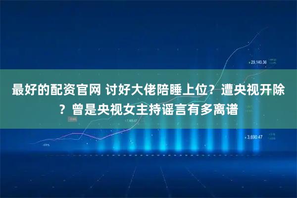最好的配资官网 讨好大佬陪睡上位？遭央视开除？曾是央视女主持谣言有多离谱